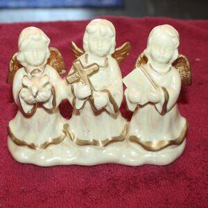 Vintage Band of Angels Ivory Pearlesque Gold Accents